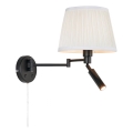 Markslöjd 109016 - LED zidna lampa PIVOT 1xE27/40W/230V + LED/4W krem/crna