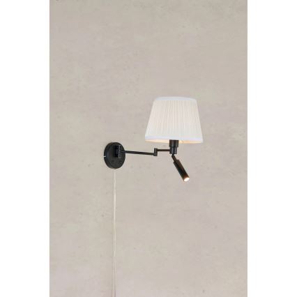 Markslöjd 109016 - LED zidna lampa PIVOT 1xE27/40W/230V + LED/4W krem/crna