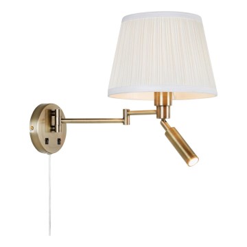 Markslöjd 109017 - LED zidna lampa PIVOT 1xE27/40W/230V + LED/4W krem/mesing
