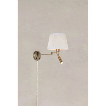 Markslöjd 109017 - LED zidna lampa PIVOT 1xE27/40W/230V + LED/4W krem/mesing
