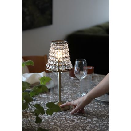 Markslöjd 109125 - LED prigušiva punjiva dodirna stona lampa LIORA 1xE14/2W/2000 mAh mesing