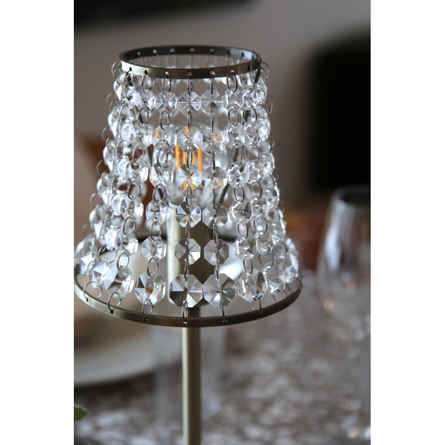 Markslöjd 109125 - LED prigušiva punjiva dodirna stona lampa LIORA 1xE14/2W/2000 mAh mesing
