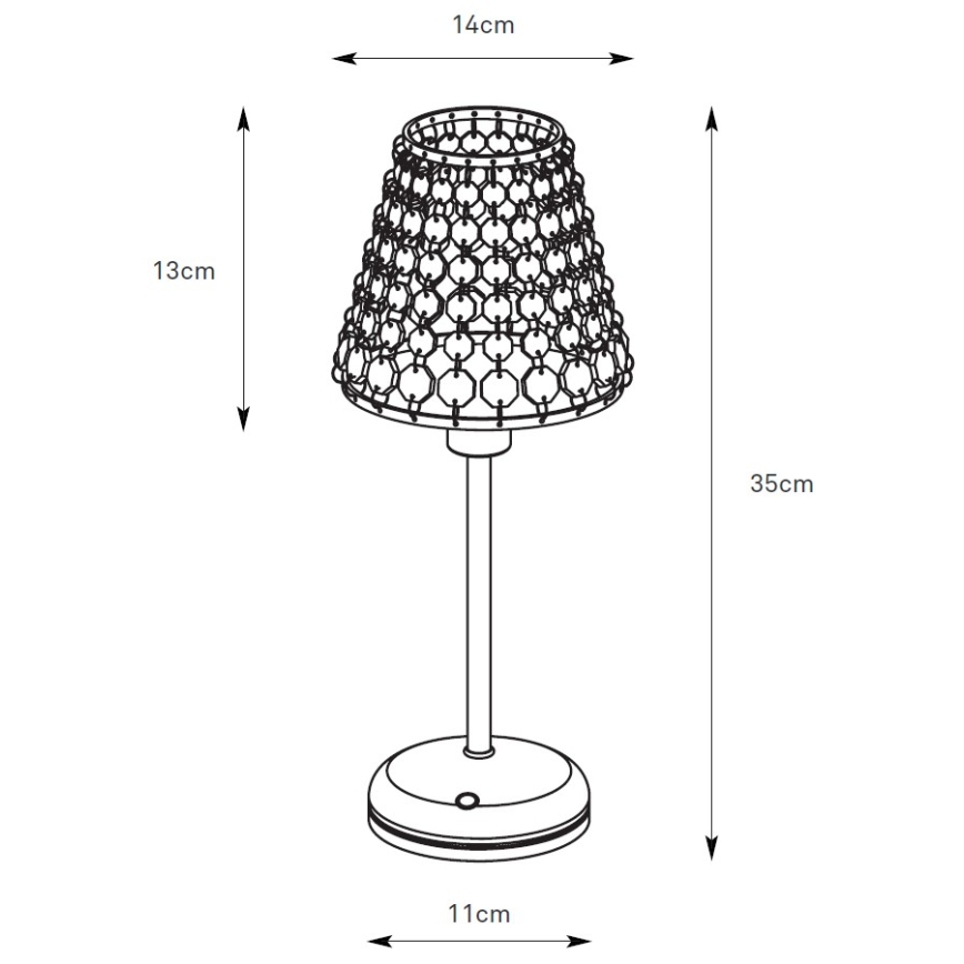 Markslöjd 109125 - LED prigušiva punjiva dodirna stona lampa LIORA 1xE14/2W/2000 mAh mesing