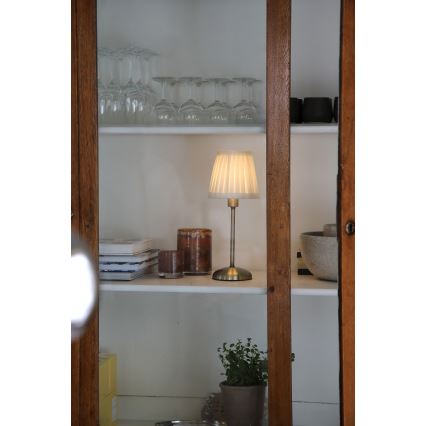 Markslöjd 109126 - LED prigušiva punjiva dodirna stona lampa ANNO 1xE14/2W/2000 mAh bela/mesing