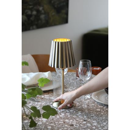Markslöjd 109127 - LED prigušiva punjiva dodirna stona lampa CELIA 1xE14/2W/2000 mAh mesing