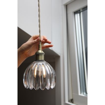 Markslöjd 109136 - Viseća lampa na sajli GOTA 1xE14/40W/230V prečnik 13 cm mesing/prozirno staklo