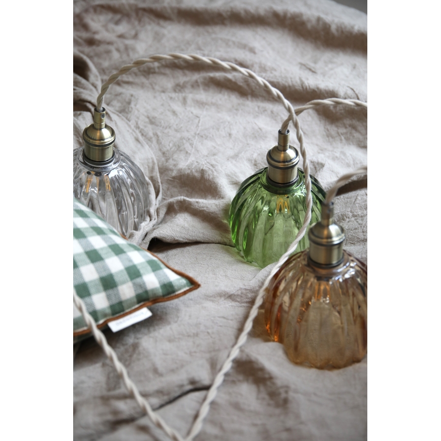 Markslöjd 109137 - Luster na sajli GOTA 1xE14/40W/230V, prečnik 13 cm, zadimljeno bež/mesing