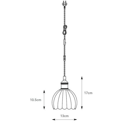 Markslöjd 109137 - Luster na sajli GOTA 1xE14/40W/230V, prečnik 13 cm, zadimljeno bež/mesing