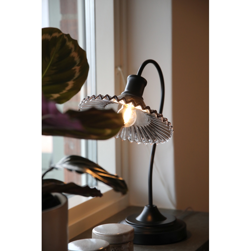 Markslöjd 109151 - Stona lampa NOVIA 1xE27/60W/230V crna/dimna siva