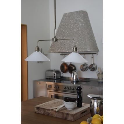 Markslöjd 109160 - Luster na šipci VELA 2xE27/60W/230V bela/mesing