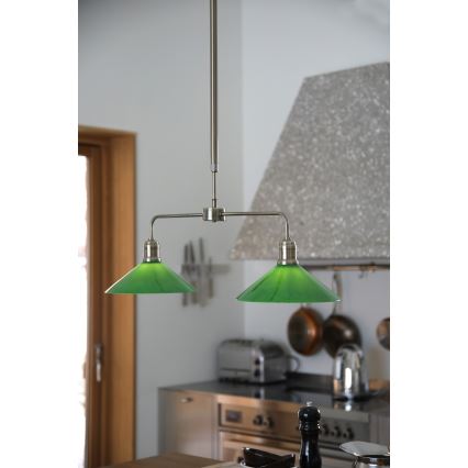 Markslöjd 109161 - Luster na šipci VELA 2xE27/60W/230V zelena/mesing