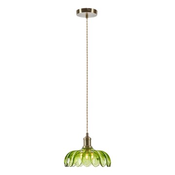Markslöjd 109177 - Luster na sajli KURAGE 1xE27/40W/230V mesing/zadimljeno zelena