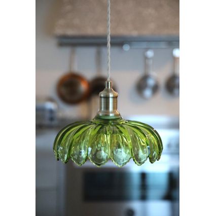 Markslöjd 109177 - Luster na sajli KURAGE 1xE27/40W/230V mesing/zadimljeno zelena
