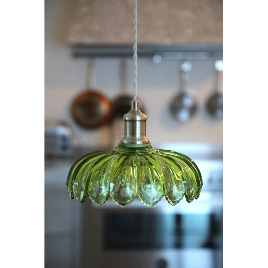 Markslöjd 109177 - Luster na sajli KURAGE 1xE27/40W/230V mesing/zadimljeno zelena