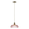 Markslöjd 109178 - Luster na sajli KURAGE 1xE27/40W/230V mesing/dimno roza
