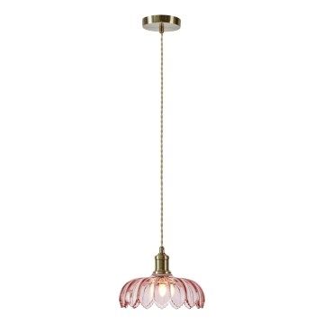 Markslöjd 109178 - Luster na sajli KURAGE 1xE27/40W/230V mesing/dimno roza