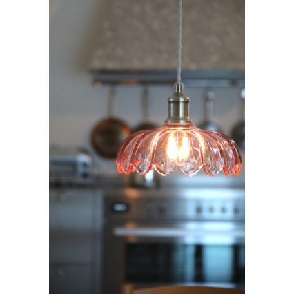 Markslöjd 109178 - Luster na sajli KURAGE 1xE27/40W/230V mesing/dimno roza