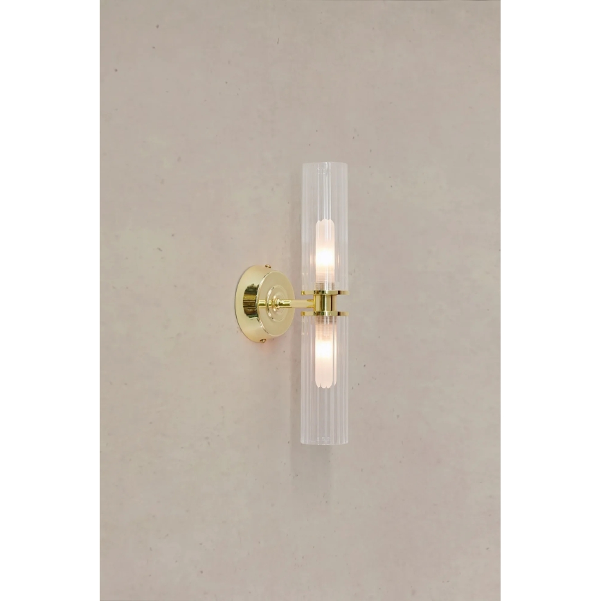 Markslöjd 109236 - Kupatilska zidna lampa RIMINI 2xG9/20W/230V IP44 mesing