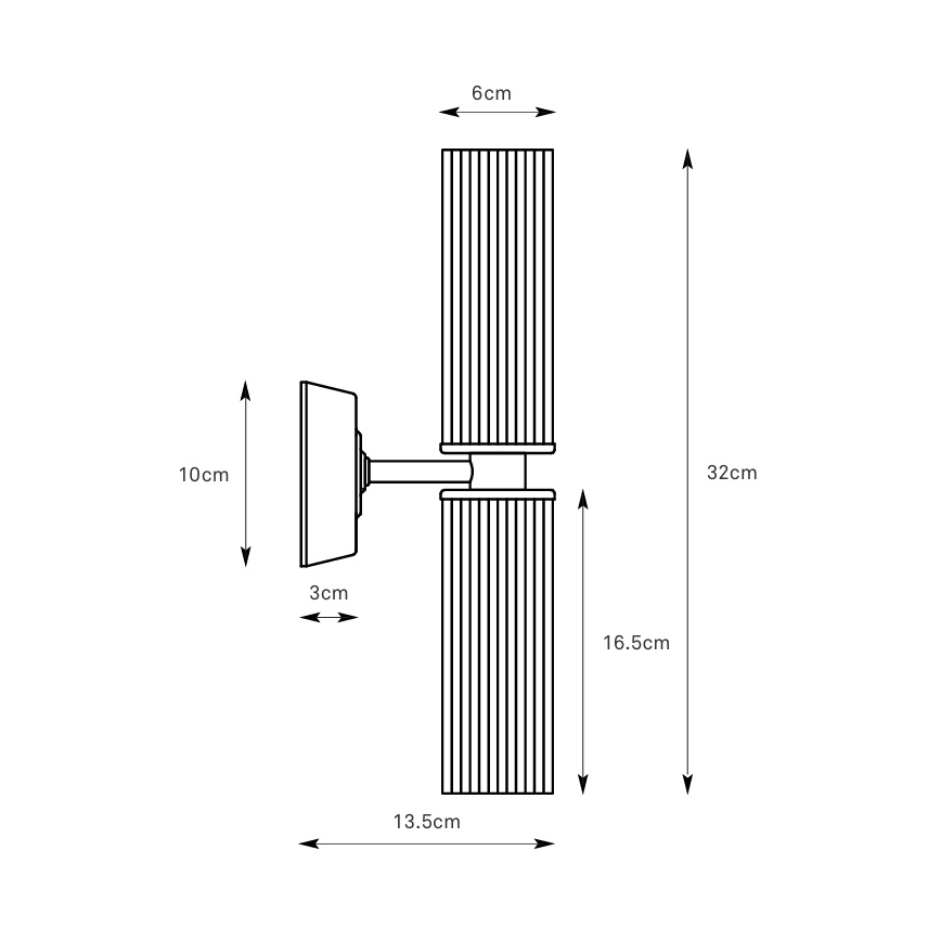 Markslöjd 109236 - Kupatilska zidna lampa RIMINI 2xG9/20W/230V IP44 mesing