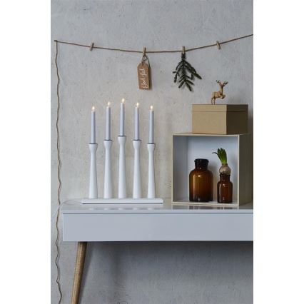 Markslöjd 702229 - Božićni svećnjak MASESKÄR 5xE10/3W/230V beli