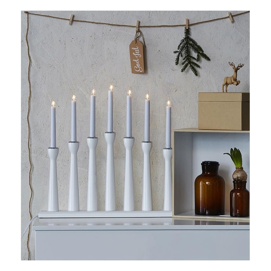 Markslöjd 702232 - Božićni svećnjak MASESKÄR 7xE10/3W/230V beli