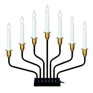 Markslöjd 703578 - Božićni svećnjak BROSA 7xE10/3W/230/34V crni
