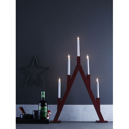 Markslöjd 703836 - Božićni svećnjak BJURFORS 5xE10/3W/55V crvena