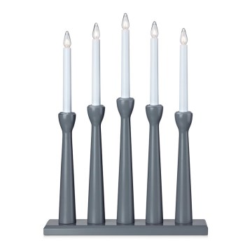 Markslöjd 704197 - Božićni svećnjak MASESKÄR 5xE10/3W/230V siv