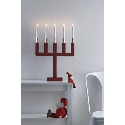 Markslöjd 704220 - Božićni svećnjak SUNDSTOORP 5xE10/3W/230V crvena