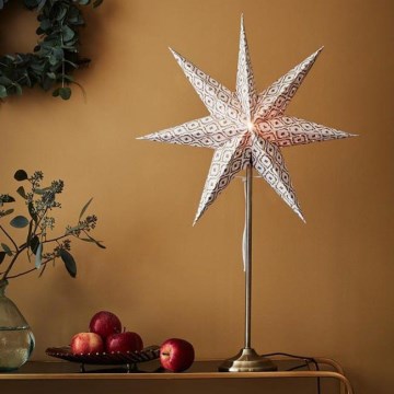 Markslöjd 705310 - Božićna dekoracija BAROQUE 1xE14/25W/230V 65 cm bela/mat hrom