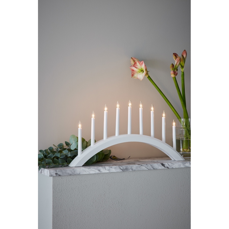 Markslöjd 705954 - Božićni svećnjak AVENTO 9xE10/3W/230V beo