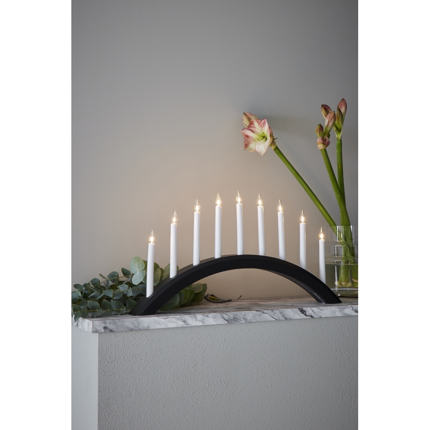 Markslöjd 705957 - Božićni svećnjak AVENTO 9xE10/3W/230V crna