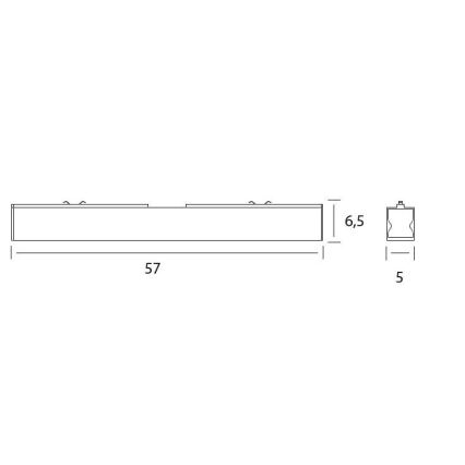 MAXLIGHT C0190 - LED stropno svetlo LINEAR LED/18W/230V 57 cm crno