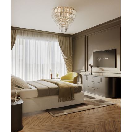 MAXLIGHT C0206 - Plafonska lampa MONACO 15x G9/40W/230V prečnik 60 cm zlatna