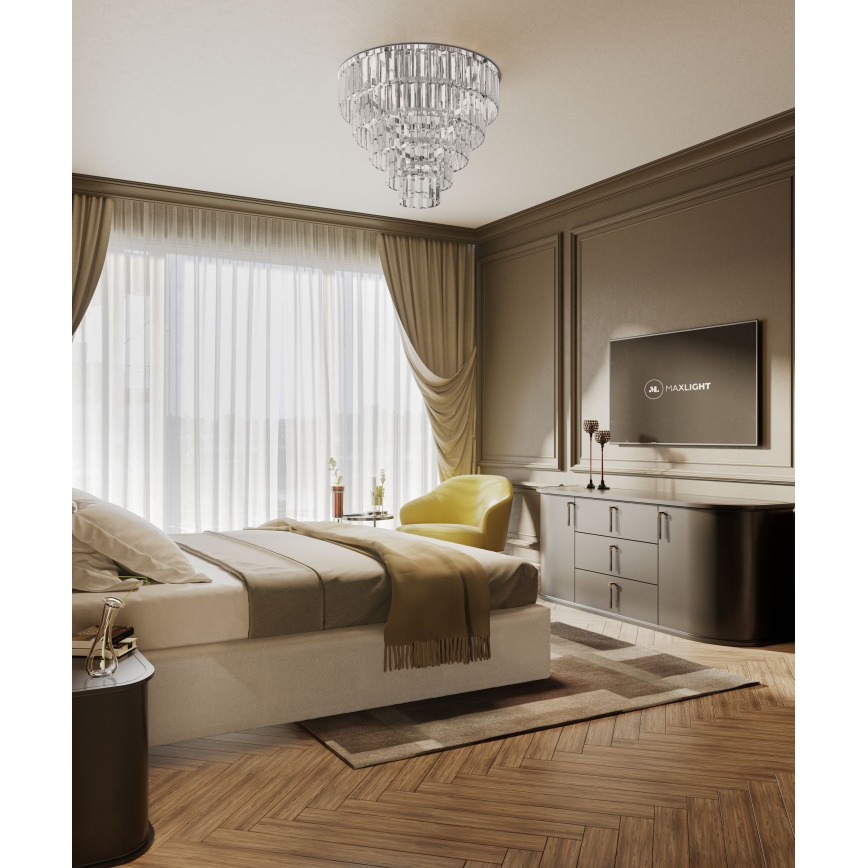 MAXLIGHT C0225 - Stropna svetiljka MONACO 16xG9/40W/230V prečnik 80 cm sjajni hrom