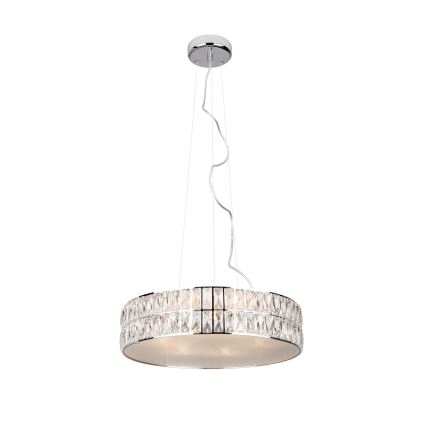 MAXLIGHT P0236 - Luster na sajli DIAMANTE 5xG9/42W/230V prečnik 38 cm polirani hrom