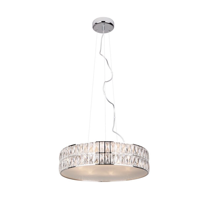 MAXLIGHT P0236 - Luster na sajli DIAMANTE 5xG9/42W/230V prečnik 38 cm polirani hrom