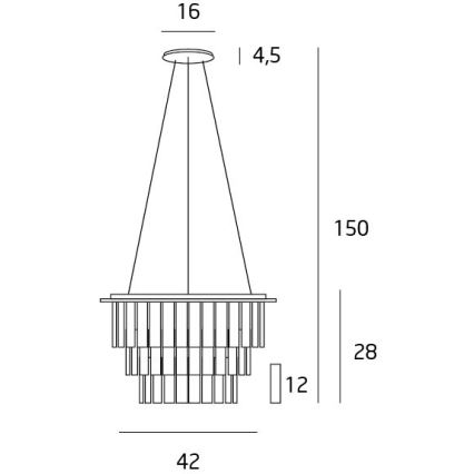 MAXLIGHT P0259 - Luster na sajli MONACO 9xG9/40W/230V, prečnik 42 cm, sjajni hrom