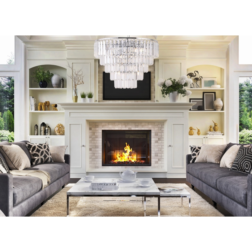 MAXLIGHT P0260 - Luster na sajli MONACO 15xG9/40W/230V, prečnik 60 cm, sjajni hrom