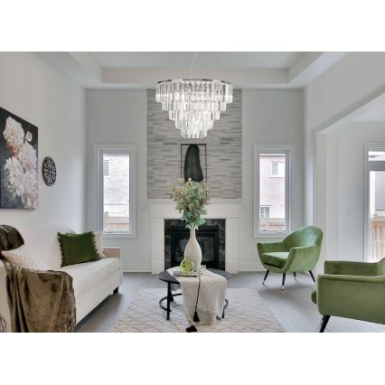 MAXLIGHT P0260 - Luster na sajli MONACO 15xG9/40W/230V, prečnik 60 cm, sjajni hrom