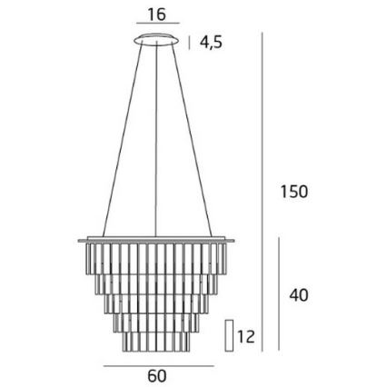 MAXLIGHT P0260 - Luster na sajli MONACO 15xG9/40W/230V, prečnik 60 cm, sjajni hrom