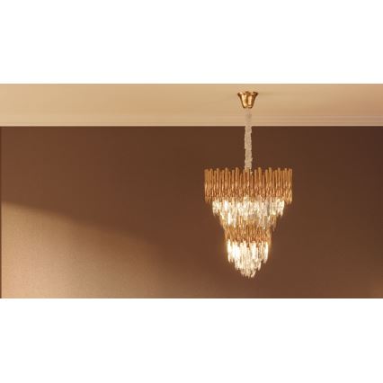 MAXLIGHT P0283 - Luster na lancu VOGUE 16xE14/40W/230V prečnik 60 cm zlatna