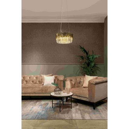 MAXLIGHT P0368 - Luster na sajli TREND 8xE14/40W/230V, prečnik 45 cm, zlatna