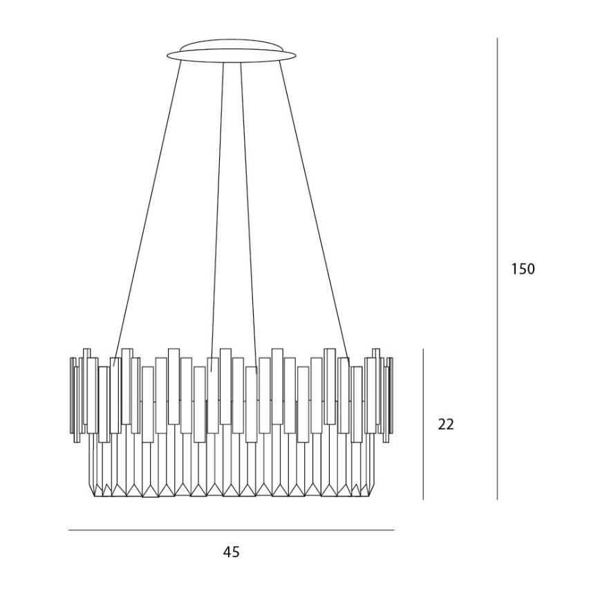MAXLIGHT P0368 - Luster na sajli TREND 8xE14/40W/230V, prečnik 45 cm, zlatna