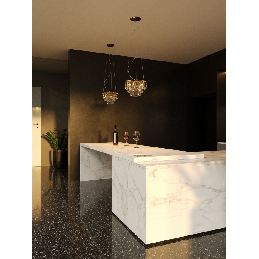 MAXLIGHT P0423 - Luster na sajli MONACO 9xG9/40W/230V prečnik 42 cm zlatna