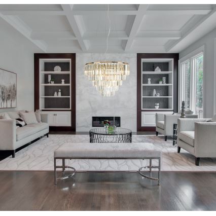 MAXLIGHT P0424 - Luster na sajli MONACO, 15 × G9, maks. 40 W, 230 V, prečnik 60 cm, zlatna