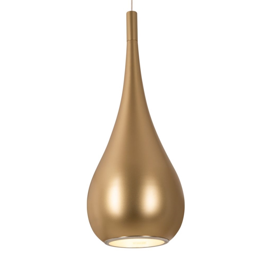 MAXLIGHT P0436 - Luster na sajli DROP, 1x E27/40W/230V, prečnik 20 cm, zlatna
