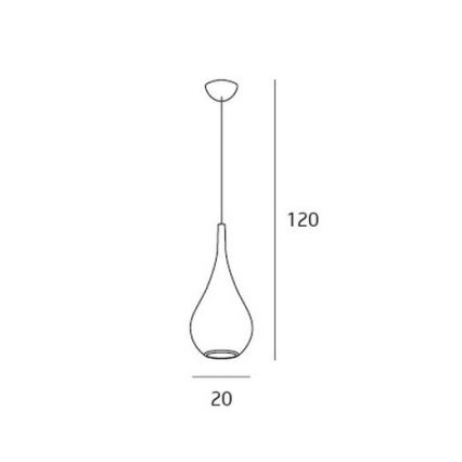 MAXLIGHT P0436 - Luster na sajli DROP, 1x E27/40W/230V, prečnik 20 cm, zlatna