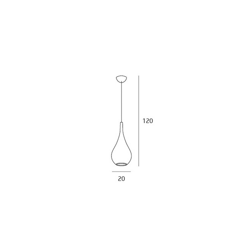 MAXLIGHT P0436 - Luster na sajli DROP, 1x E27/40W/230V, prečnik 20 cm, zlatna