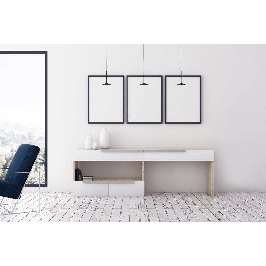 MAXLIGHT P0456 - LED luster na sajli HANA LED/6W/230V Ø 17,5 cm crna